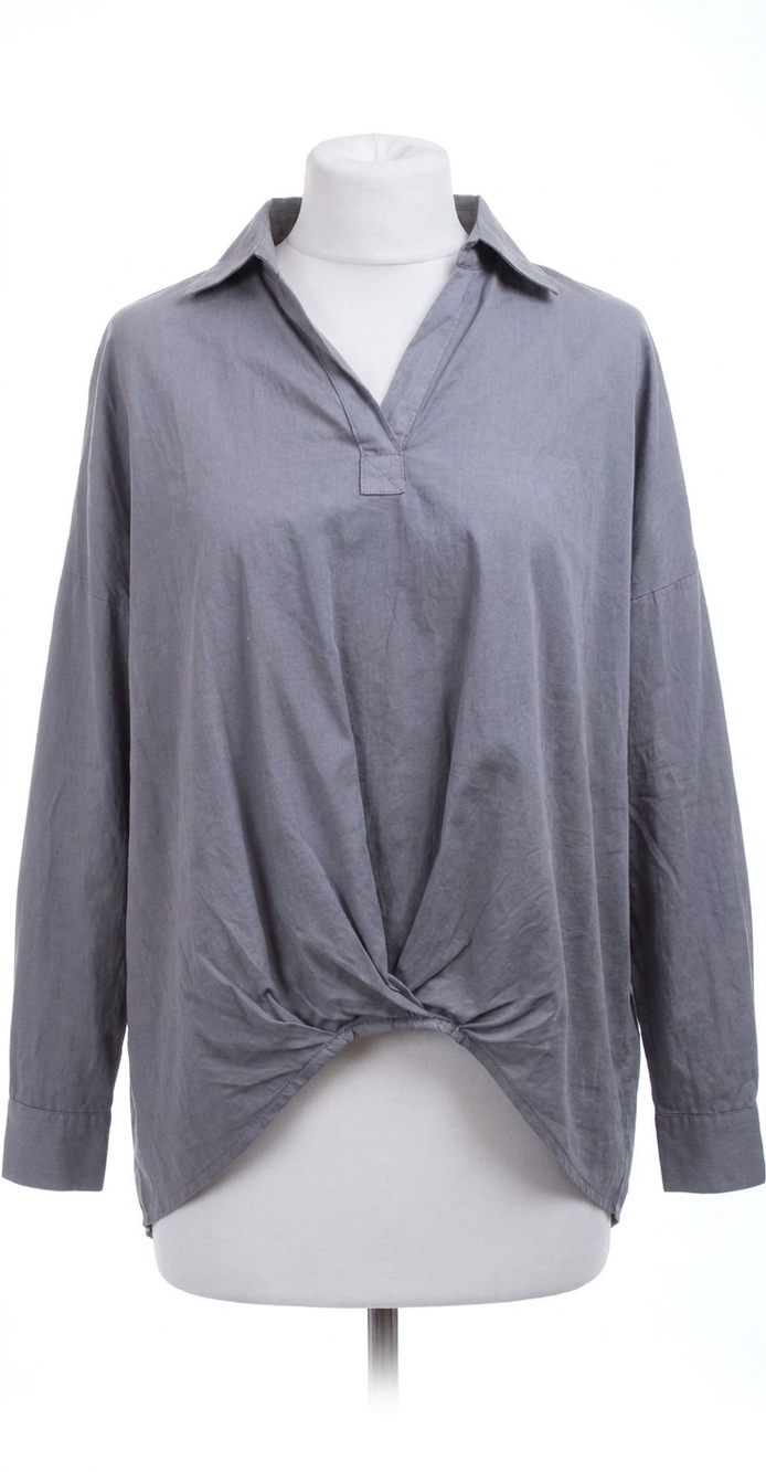 NEW GIGI MODA zelya long sleeve blouse in gray